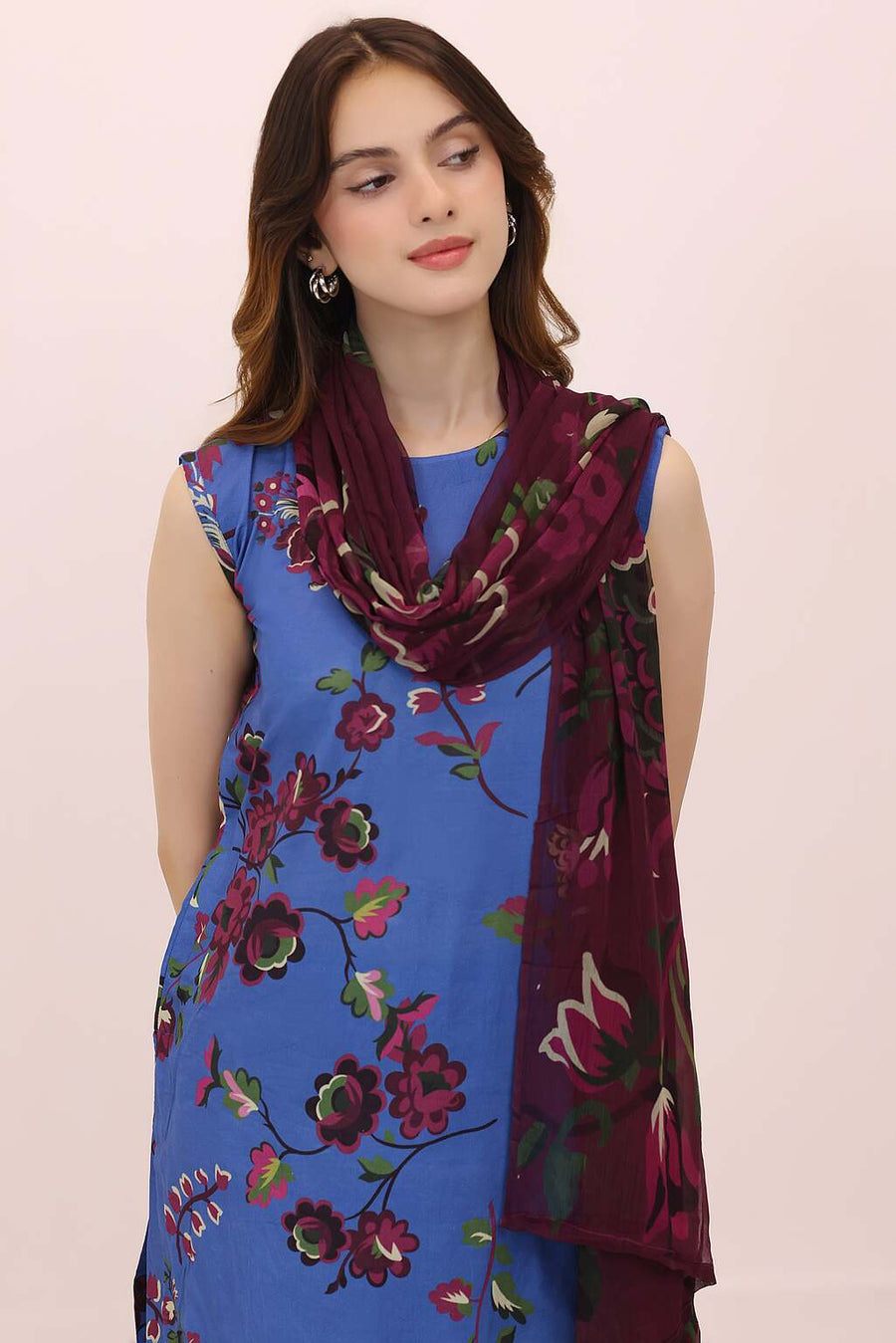 Feathers Premium House of Petals Unstitched Lawn 3Pc Suit Atlantic Anchor-FT755