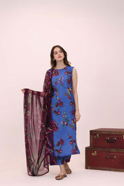 Feathers Premium House of Petals Unstitched Lawn 3Pc Suit Atlantic Anchor-FT755