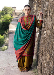 Hussain Rehar Embroidered Karandi Unstitched 3Pc Suit - Aureate