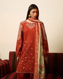 Jugnu Lahore Womenswear Embroidered Khaddar Unstitched 3Pc Suit - Aurelia