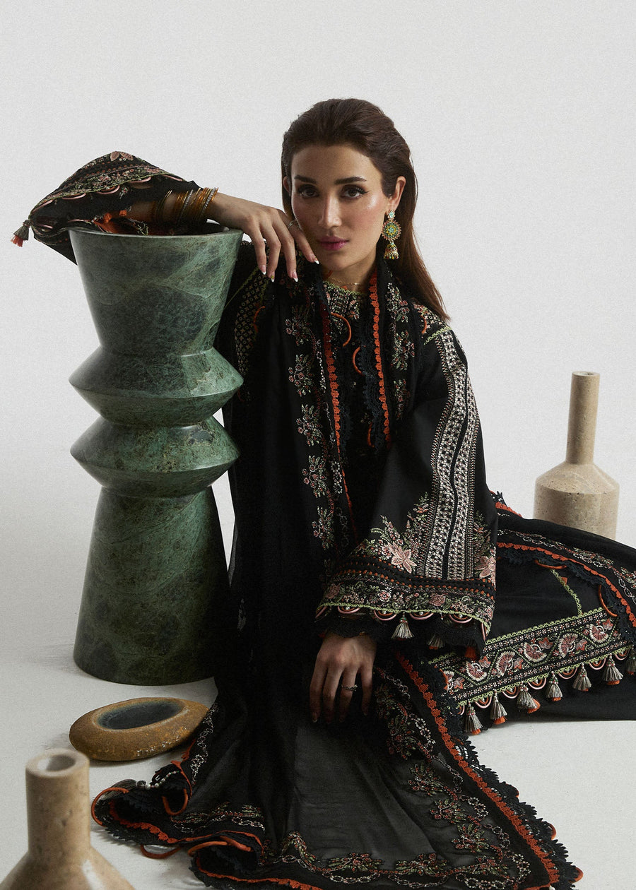 Hussain Rehar Embroidered Luxury Lawn Unstitched 3Pc Suit D-03 AURORA