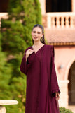 Farasha Sorine Summer Embroidered Lawn Unstitched 3Pc Suit - Autumn Maroon