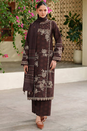 Farasha Meline Embroidered Viscose Unstitched 3Pc Suit - Autumn Rose