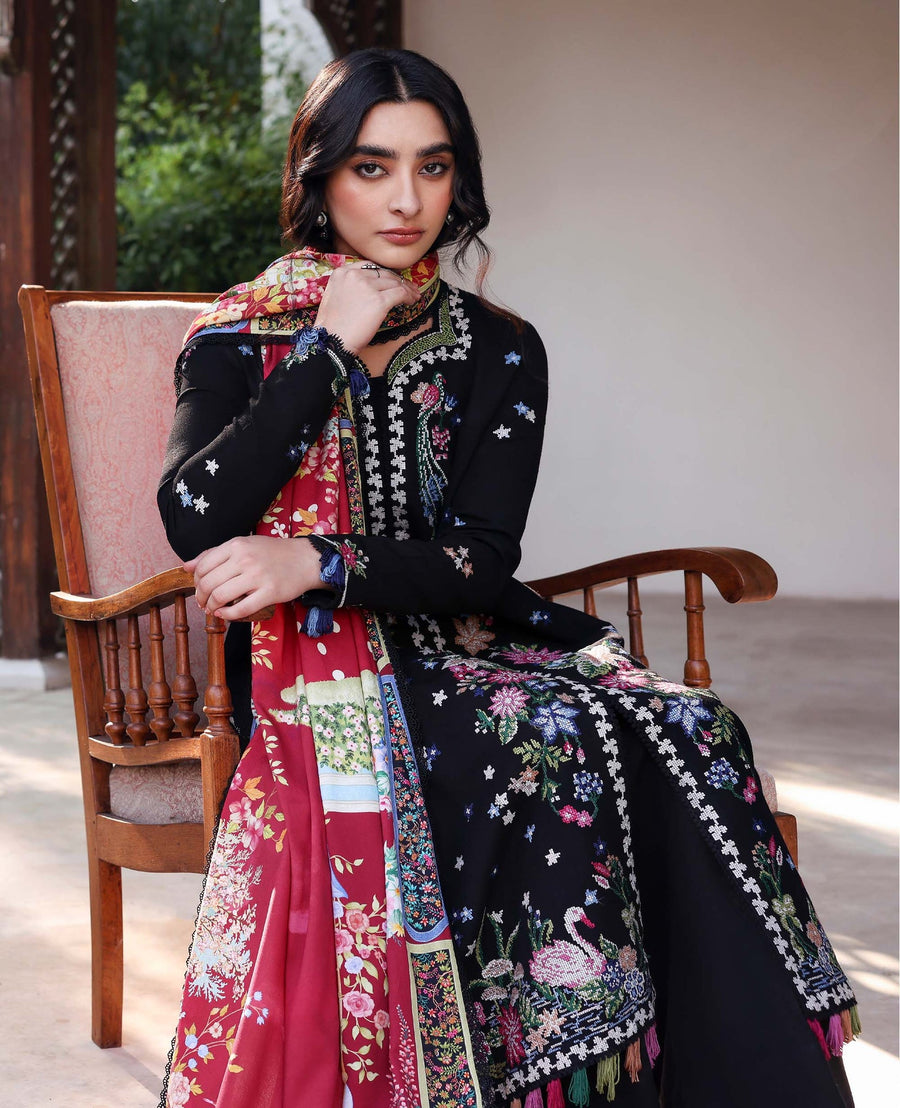 Republic Womenswear Amaris Unstitched Karandi 3Pc Suit D-11 Aveline