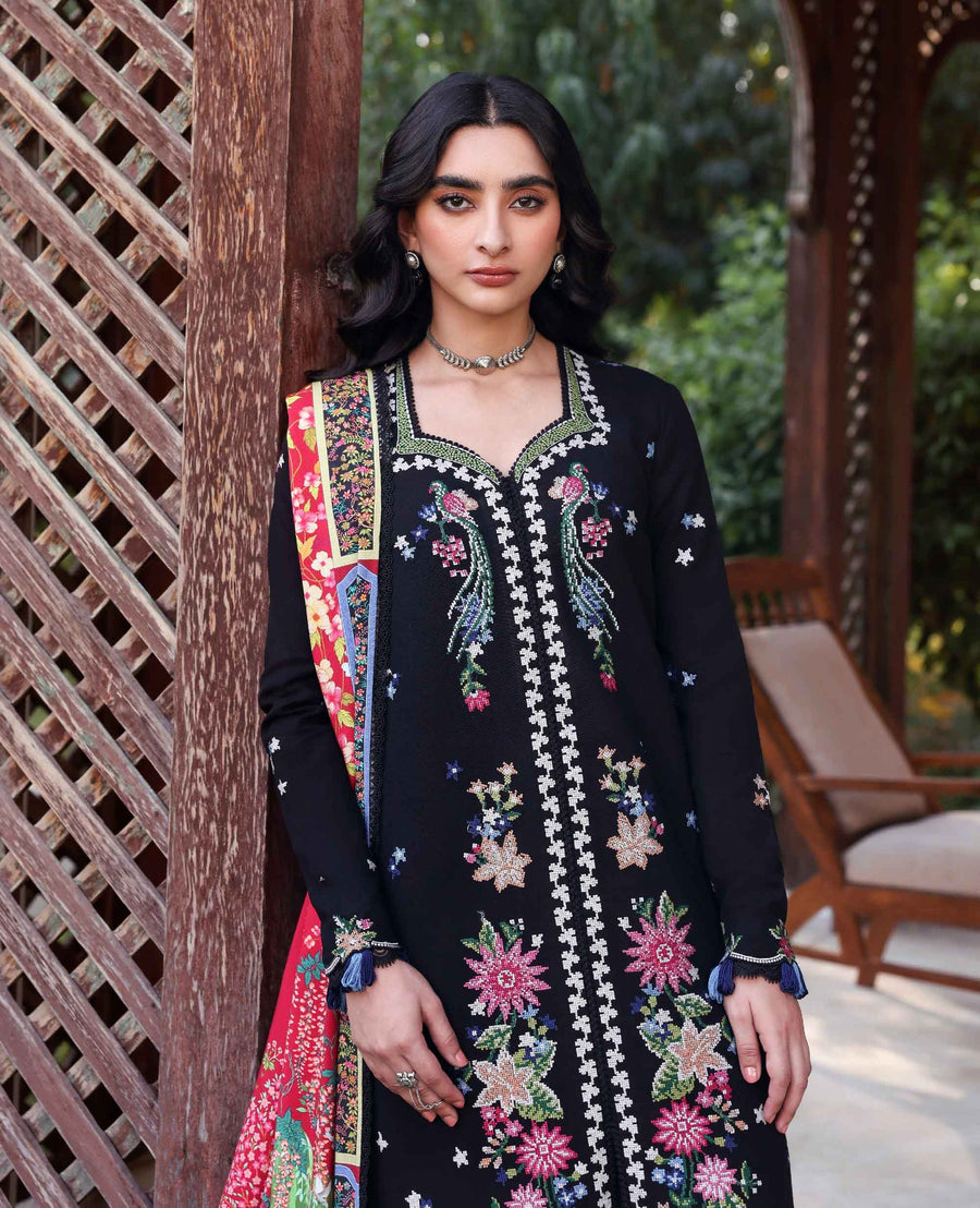 Republic Womenswear Amaris Unstitched Karandi 3Pc Suit D-11 Aveline