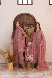 Noor by Saadia Asad Embroidered Linen Unstitched 3Pc Suit D-03 Aveline