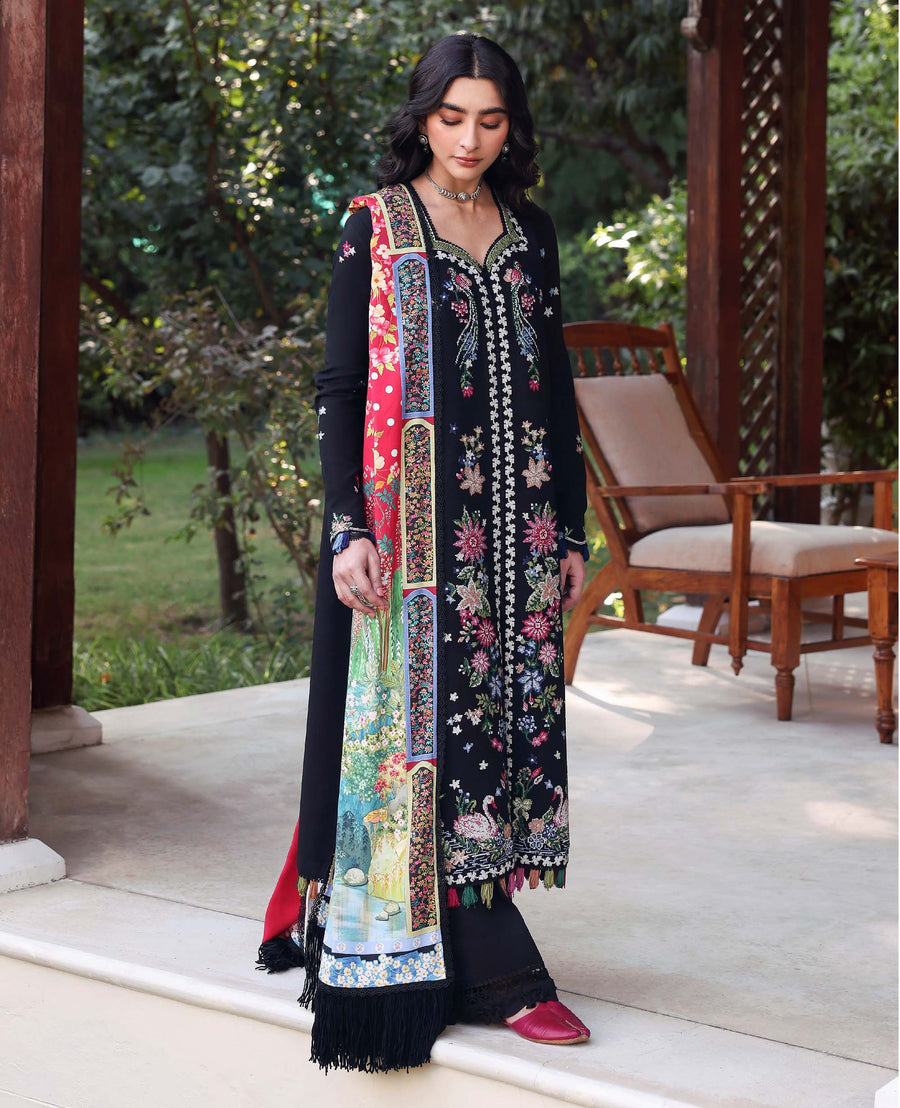 Republic Womenswear Amaris Unstitched Karandi 3Pc Suit D-11 Aveline