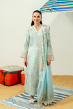 Zarposh Sundaze Embroidered Luxury Lawn Unstitched 3Pc Suit - AVYA