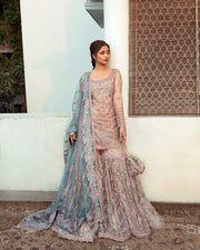 Nira by Faiza Saqlain Embroidered Net Unstitched 3Pc Suit - AYTAN