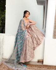 Nira by Faiza Saqlain Embroidered Net Unstitched 3Pc Suit - AYTAN