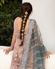 Nira by Faiza Saqlain Embroidered Net Unstitched 3Pc Suit - AYTAN