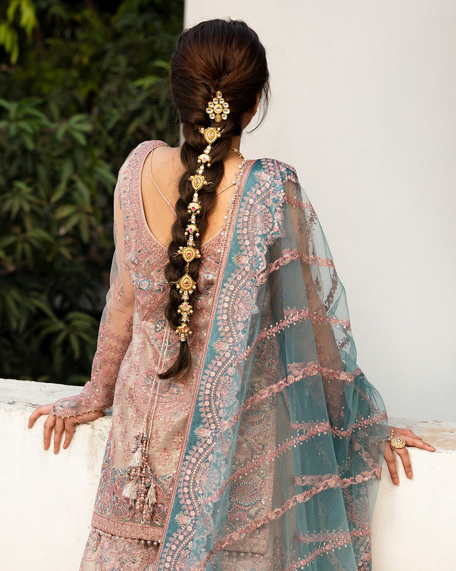 Nira by Faiza Saqlain Embroidered Net Unstitched 3Pc Suit - AYTAN