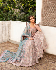 Nira by Faiza Saqlain Embroidered Net Unstitched 3Pc Suit - AYTAN