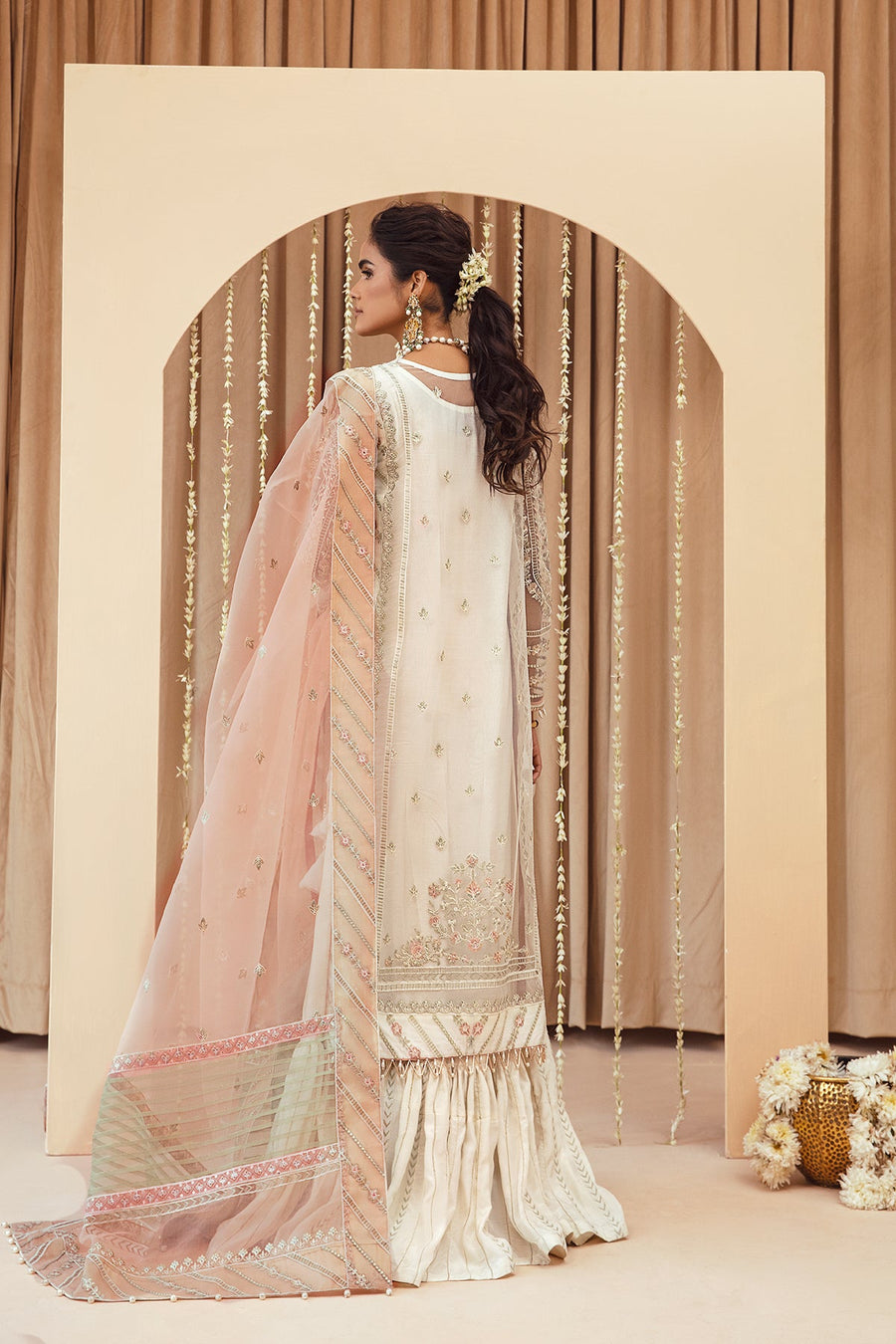 FARASHA Tabeer Embroidered Net Unstitched 3 Piece Suit - 08 Ayzel