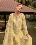 Faiza Saqlain Zinnia Embroidered Luxury Lawn Unstitched 3Pc Suit - Azalea
