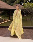 Faiza Saqlain Zinnia Embroidered Luxury Lawn Unstitched 3Pc Suit - Azalea