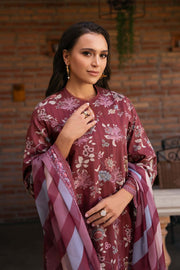 Afrozeh Damask The Holiday Unstitched Lawn 3Pc Suit AL-25-V2-08B AZARA
