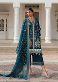 Hussain Rehar Kalabagh Unstitched Embroidered Lawn 3Pc Suit - Azraq