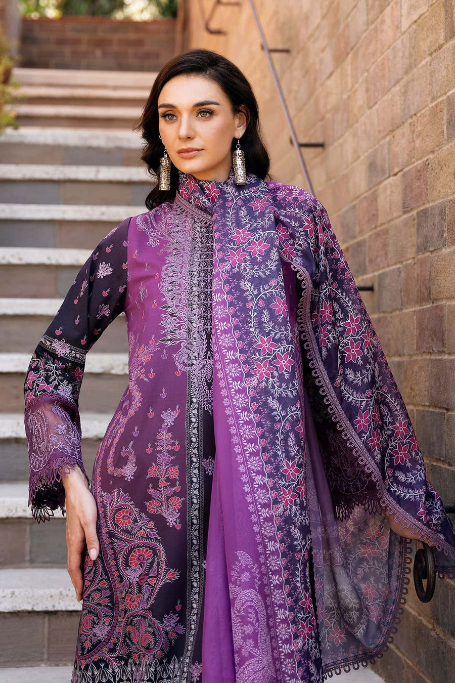 Afrozeh Damask The Holiday Unstitched Lawn 3Pc Suit AL-25-V2-10A AZRINA
