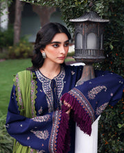 Republic Womenswear Amaris Unstitched Khaddar 3Pc Suit D-01 Azura