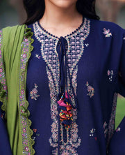 Republic Womenswear Amaris Unstitched Khaddar 3Pc Suit D-01 Azura