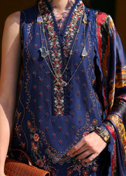 Kanwal Malik Elysia Embroidered Lawn Unstitched 3Pc Suit - AZURE