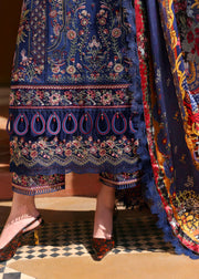 Kanwal Malik Elysia Embroidered Lawn Unstitched 3Pc Suit - AZURE