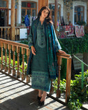 Mushq Broadway Embroidered Jacquard Unstitched 3Pc Suit - Azure Echo