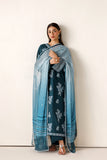 Farasha Summer Melody Embroidered Lawn Unstitched 3Pc Suit - Azure Frost