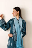 Farasha Summer Melody Embroidered Lawn Unstitched 3Pc Suit - Azure Frost