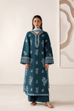 Farasha Summer Melody Embroidered Lawn Unstitched 3Pc Suit - Azure Frost