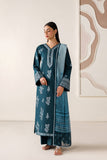 Farasha Summer Melody Embroidered Lawn Unstitched 3Pc Suit - Azure Frost