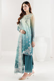 Farasha Fiorella Embroidered Chiffon Unstitched 3Pc Suit - AZURE PEARL