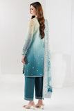 Farasha Fiorella Embroidered Chiffon Unstitched 3Pc Suit - AZURE PEARL