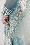 Farasha Fiorella Embroidered Chiffon Unstitched 3Pc Suit - AZURE PEARL