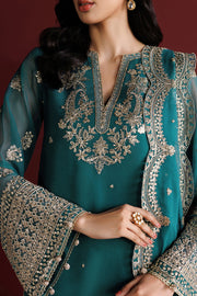 Farasha Luxury Formal Embroidered Chiffon Unstitched 3Pc Suit - Azure Royale