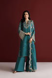 Farasha Luxury Formal Embroidered Chiffon Unstitched 3Pc Suit - Azure Royale