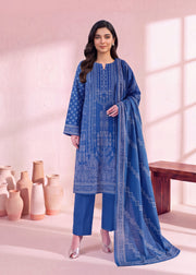 Zeenia Marina Digital Printed Dhanak Marina Unstitched 3Pc Suit JS-10 Azure