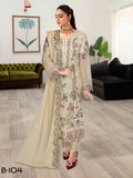 Ramsha Sangeet Embroidered Chiffon Unstitched 3Pc Suit B-104