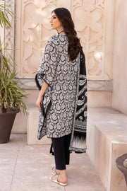 Gul Ahmed Black & White Printed Lawn Unstitched 3Pc Suit B-32027
