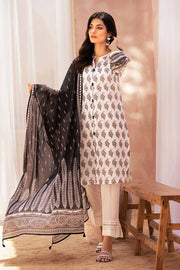 Gul Ahmed Black & White Printed Lawn Unstitched 3Pc Suit B-32028