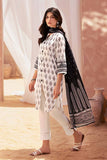 Gul Ahmed Black & White Printed Lawn Unstitched 3Pc Suit B-32028