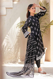 Gul Ahmed Black & White Printed Lawn Unstitched 3Pc Suit B-32030
