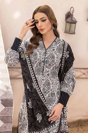 Gul Ahmed Black & White Printed Lawn Unstitched 3Pc Suit B-32031