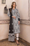 Gul Ahmed Black & White Printed Lawn Unstitched 3Pc Suit B-32031
