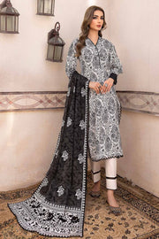 Gul Ahmed Black & White Printed Lawn Unstitched 3Pc Suit B-32031