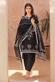 Gul Ahmed Black & White Printed Lawn Unstitched 3Pc Suit B-32040