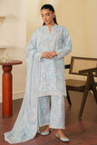 Cross Stitch Mahiri Embroidered Cambric Unstitched 3Pc Suit - BALLARD BLUE