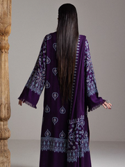 Zara Shahjahan Saraab Embroidered Marina Unstitched 3Pc Suit - BANAFSHA