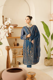 Ramsha Sonehri Embroidered Luxury Chiffon Unstitched 3Pc Suit BB-101